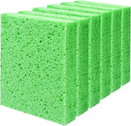 Cellulose Sponges, Large Size 4" x 6" x 1" - Heavy Duty Scrub Kitchen Sponge, Clean Tough Messes Without Scratching Kitchen Cleaning Pads, Pop Up Eco DIY (6 Pack), Green