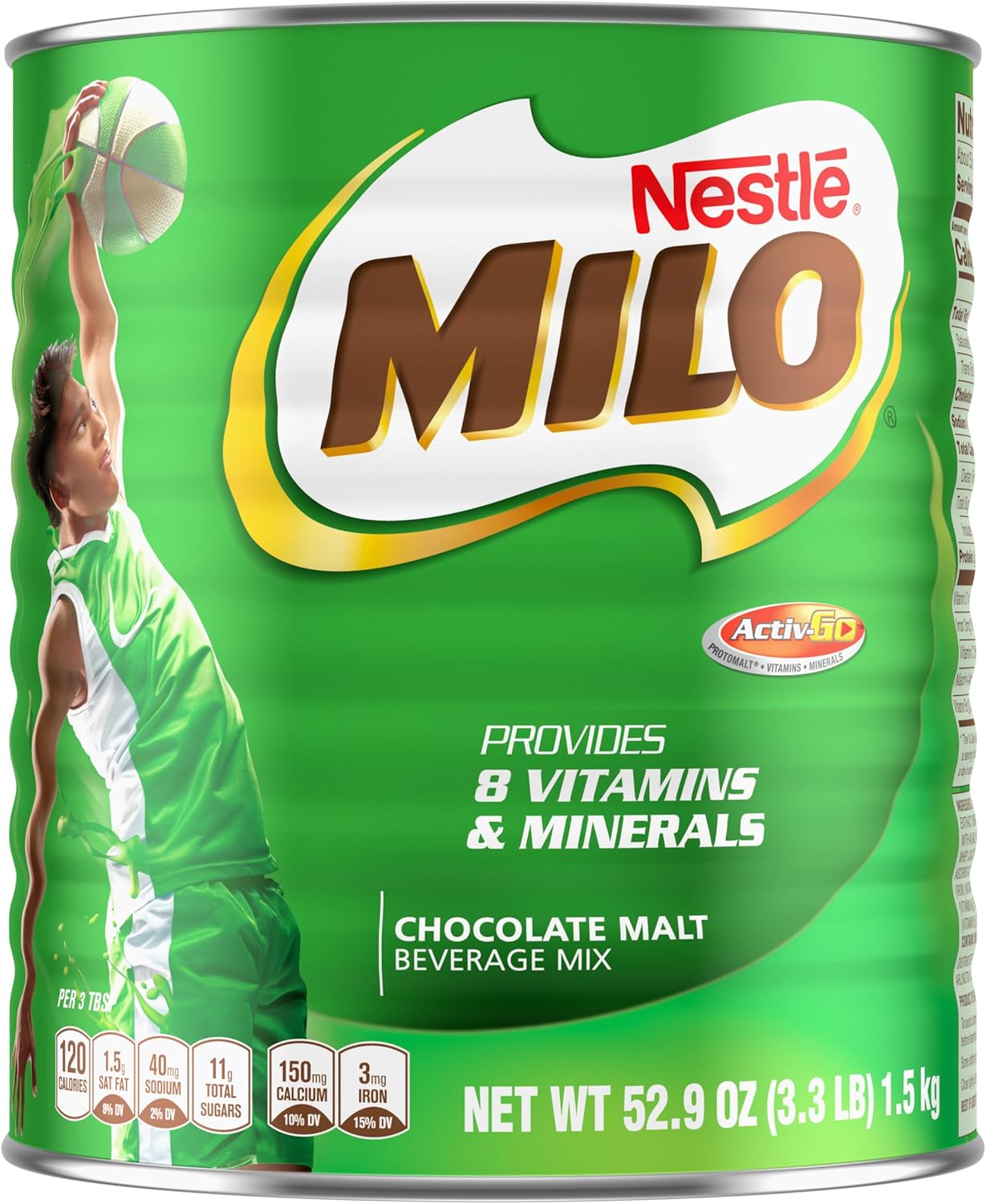 Milo Chocolate Malt Beverage Mix 3.3 Pound Can