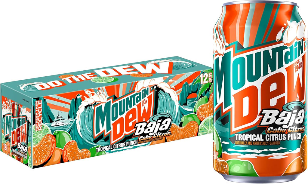 Mountain Dew, Baja Cabo Citrus12 Fl Oz Cans (Pack of 12)