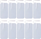 10 Pieces Large Electrode Pads - Premium Reusable TENS Unit Pads with Standard 2mm PIN Connector - 2x4 Inches Self-Adhesive for Pain Relief and Muscle Stimulation
