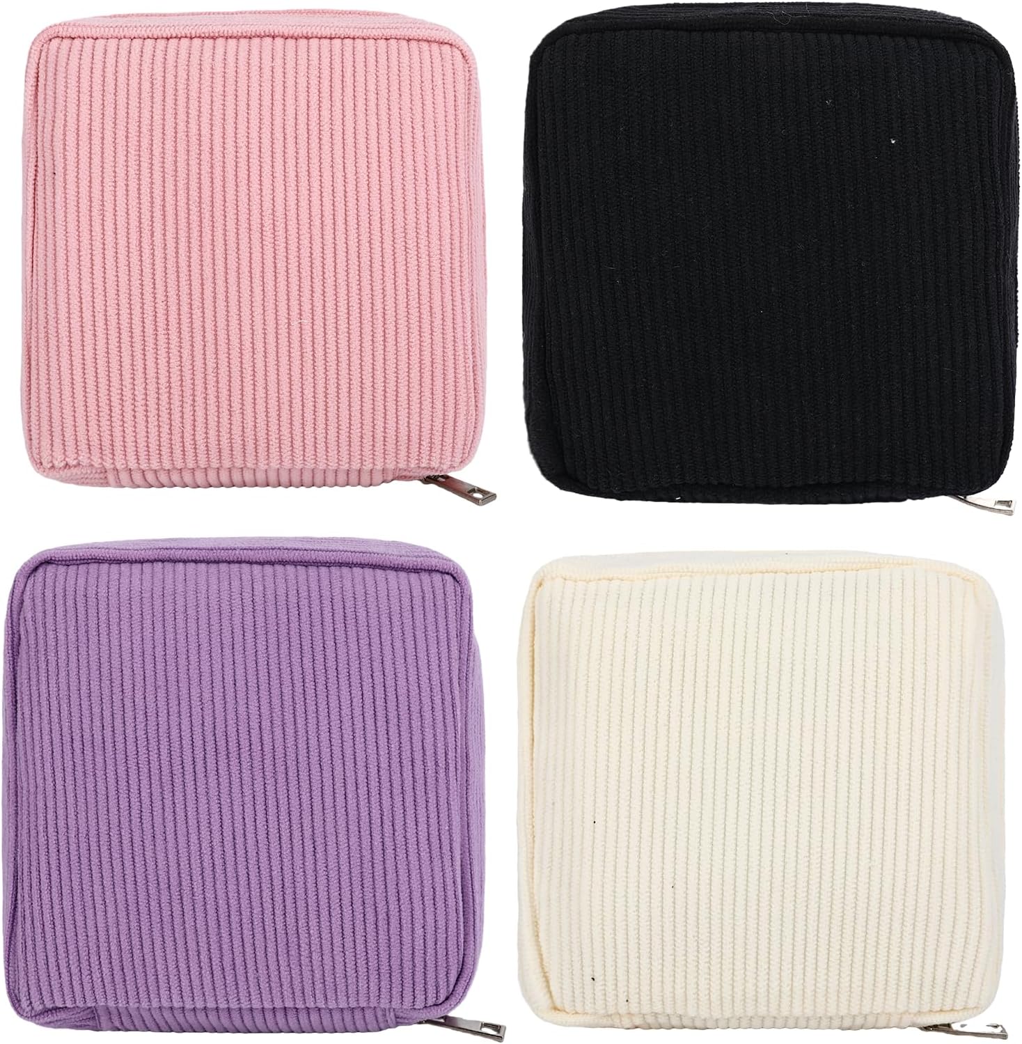 4Pcs Sanitary Napkin Storage Bag Period Bag for Teen Girls Pouch Portable Tampon Holder for Purse Period Pouch Menstrual Cup Pouches Sanitary Pads Organizer with Zipper for School
