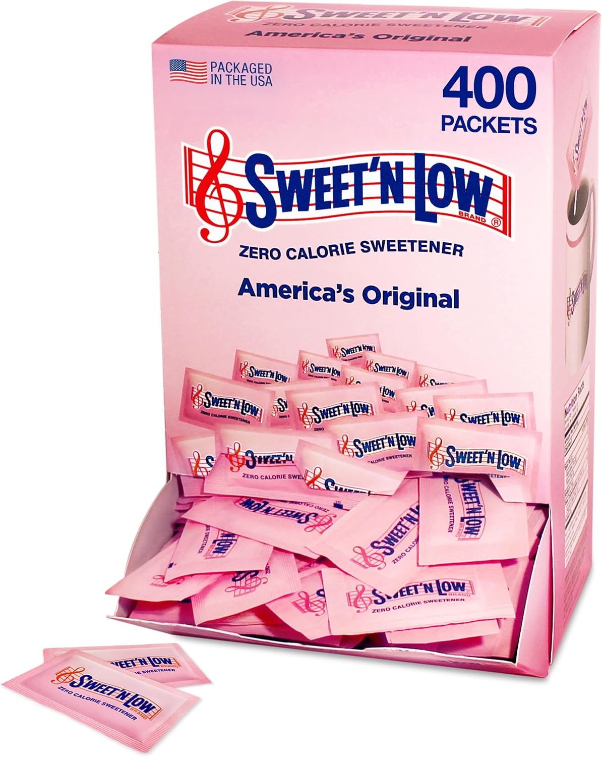 Sweet'N Low Zero Calorie Sweetener Packets, 400 Ct, Kosher & Gluten Free, Low Glycemic Index, Individual Tea and Coffee Sweetener Packets