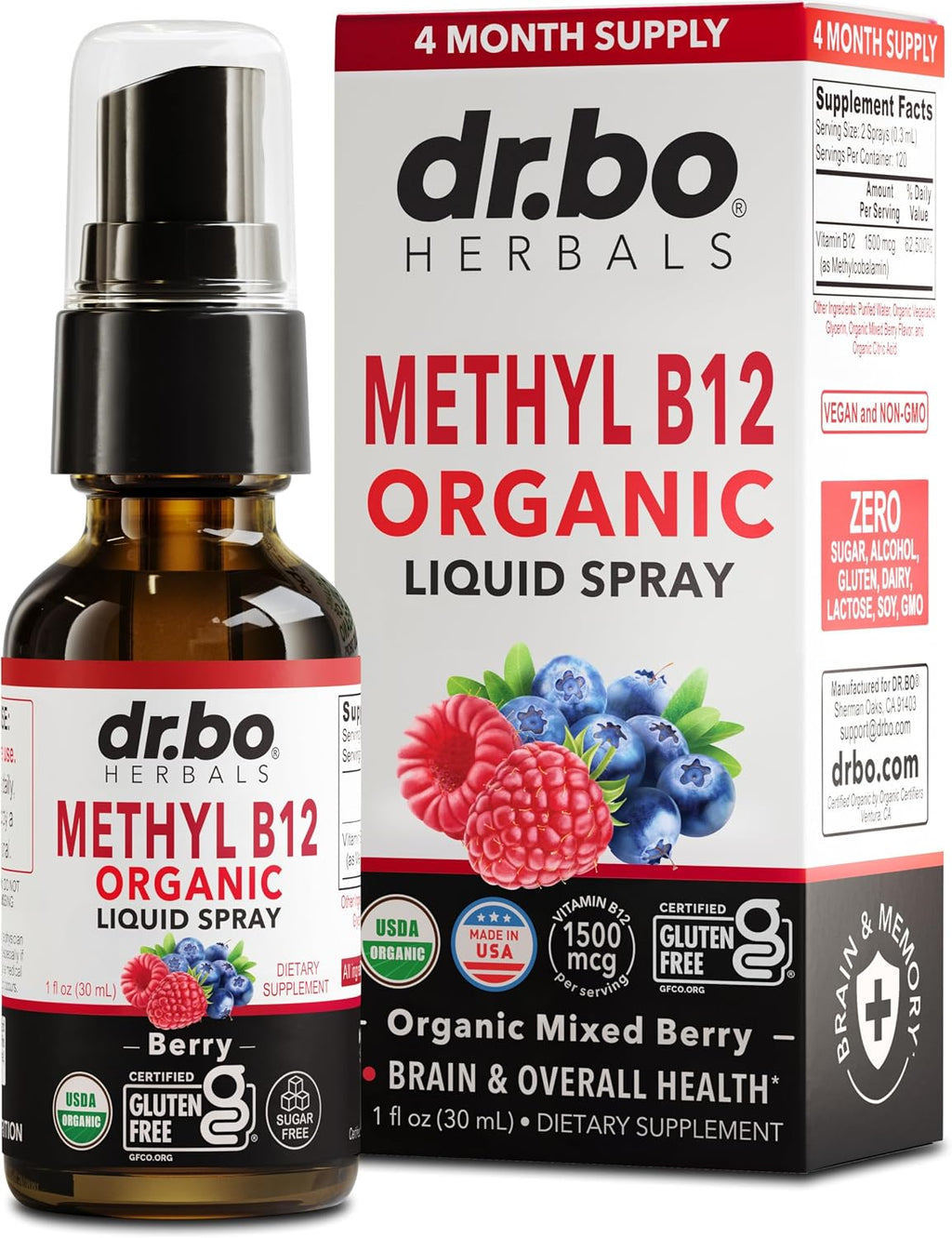 Vitamin B12 Liquid Spray Drops - Organic Liquid B12 Vitamins for Women, Men, Kids & Energy, Vegan Sublingual Methyl B 12 Spray Supplement - Organic Pure Methylcobalamin Vit B 12 Drops Vitamins 1 Fl Oz