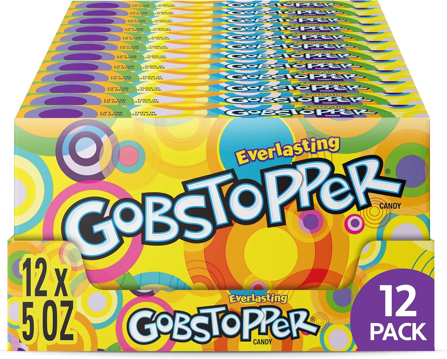 Wonka Everlasting Gobstopper, Candy, Jawbreaker Candy, 5 oz (12 ct)