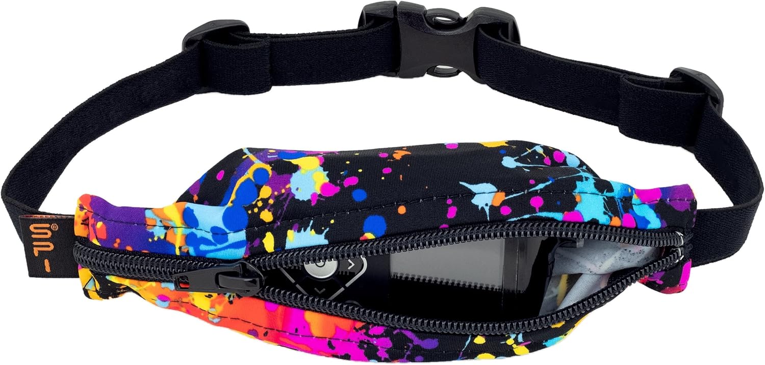SPIbelt Kids Pocket Belt, Expandable Pocket, Adjustable Waist Belt, No Bounce, No Logo Band, Rave with Black Zipper