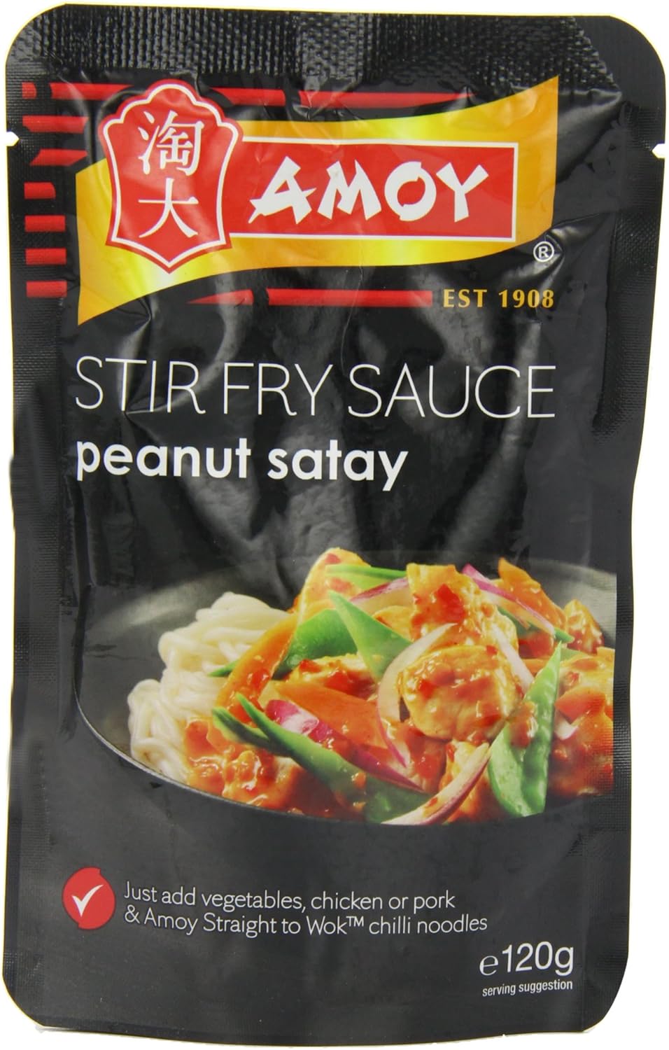 Amoy Roasted Peanut Satay Stir Fry Sauce 120 g (Pack of 12)