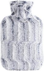 samply Hot Water Bottle - 2L Hot Water Bag with Furry Cover, Light Blue