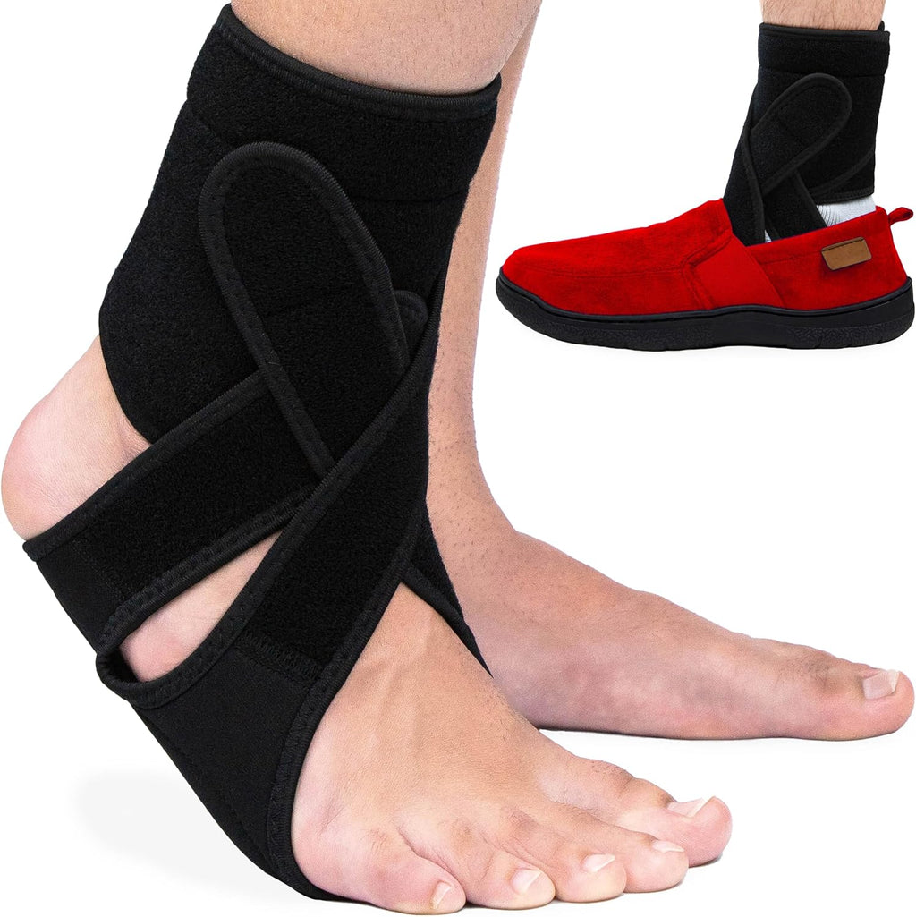 Omeer Right Foot AFO Foot Drop Brace For Walking With Shoes, Socks, Or Barefoot Provides Foot Drop Support For Men Or Women And Also Provides Plantar Fasciitis Relief