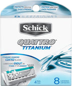Schick Quattro Titanium Razor Blade Refills for Men - 8 Count