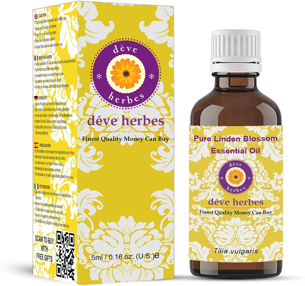 Deve Herbes Pure Linden Blossom Essential Oil (Tilia vulgaris) Steam Distilled 2ml (0.06 oz)