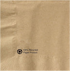 Hoffmaster 126378 Kraft Beverage Napkin, 1 Ply, 1/4 Fold, 10" x 10", Natural (Packs of 1000)