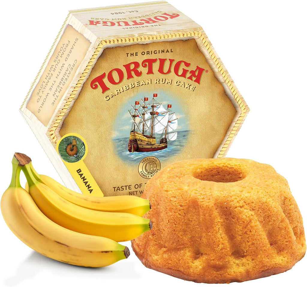 TORTUGA Caribbean Banana Rum Cake - 16 oz Rum Cake - The Perfect Premium Gourmet Gift for Gift Baskets, Parties, Holidays, and Birthdays - Great Cakes for Delivery