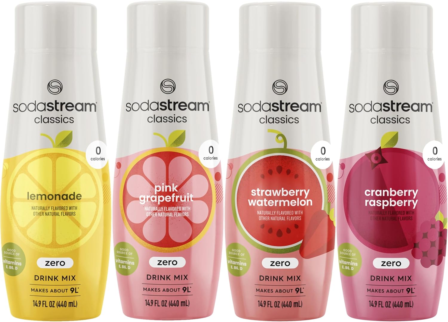 SodaStream Variety Pack Drink Mixes, 0 Calories, 14.8 Fl Oz (Pack of 4)