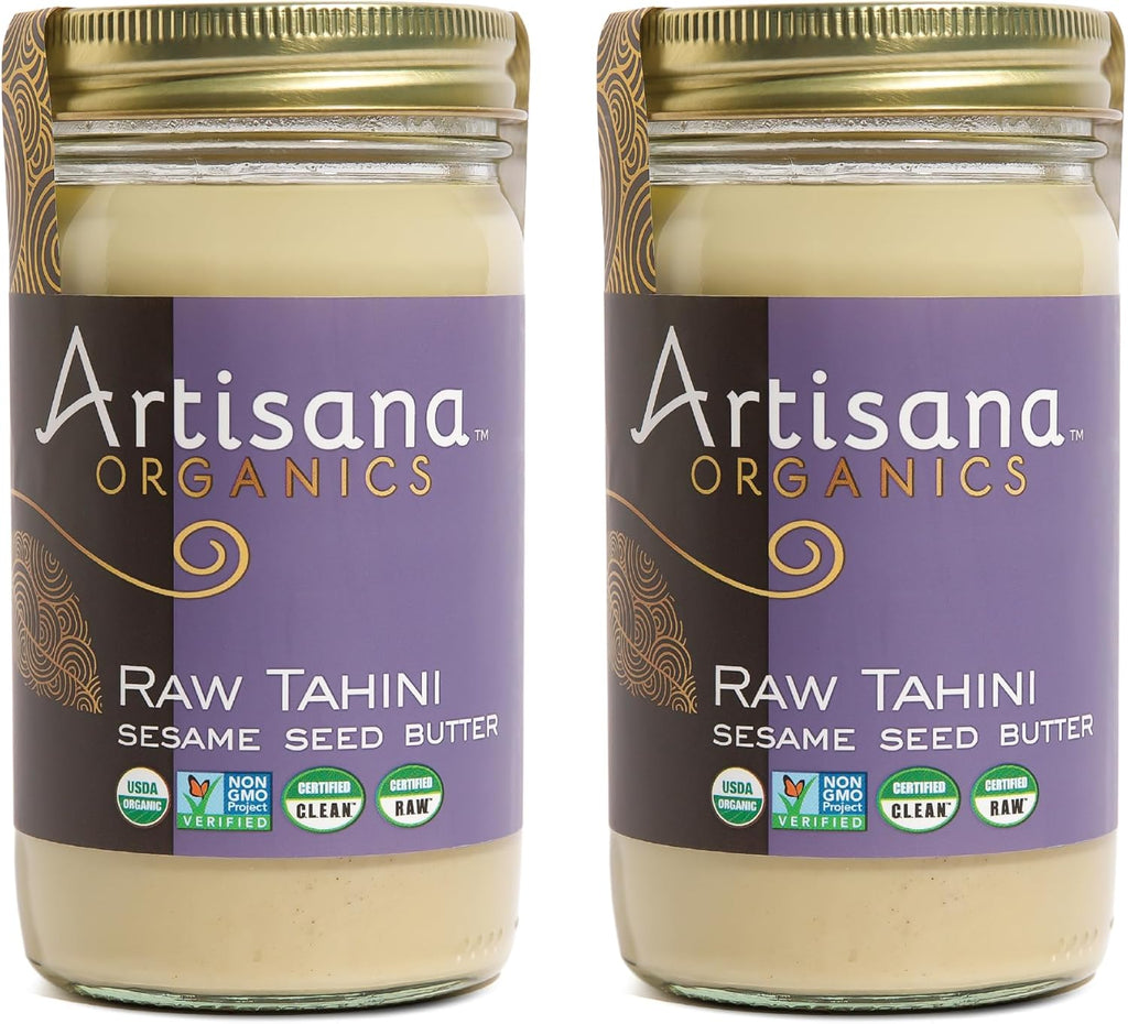 Artisana Organics Raw Tahini Sesame Seed Butter (2 Pack) - Just One Ingredient, Unroasted, Non-GMO, Vegan, Paleo and Keto Friendly, 14oz Jars (2 Pack)