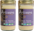 Artisana Organics Raw Tahini Sesame Seed Butter (2 Pack) - Just One Ingredient, Unroasted, Non-GMO, Vegan, Paleo and Keto Friendly, 14oz Jars (2 Pack)