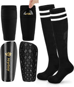 Hryrbay Kids Soccer Shin Guards Toddler Shin Pads with Sleeves and Socks for Age 3-16 Protective Lightweight Soccer Equipment Ideal for Playing Training Inspired by The World Cup