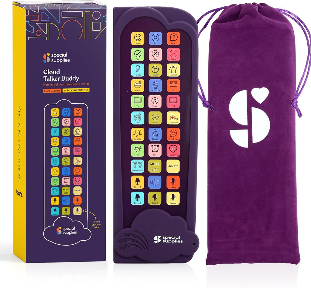 Special Supplies AAC Communication Device for Speech Therapy, Talker Buddy Communication Device for Non Verbal Kids & Adults, Talking Aids for Home or School + Travel Bag (Talker Buddy Cloud)