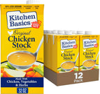 Kitchen Basics Chicken Stock - 32 oz. Carton (Pack of 12) Add Delicious Flavor to Chicken Noodle Soup, Broths and Gravy, Perfect for Stocking Up