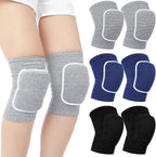 Shihanee 3 Pack Volleyball Knee Pads for Dancers Women Men Youth, Breathable Knee Compression Sleeves Brace for Volleyball Football Dance Cycling Running Sports(Black, Blue, Gray)