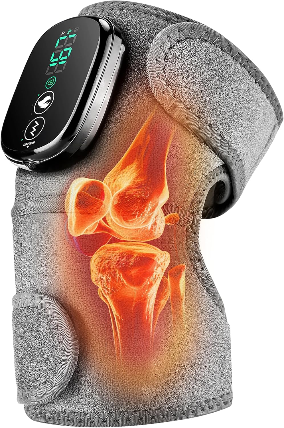 Cordless Knee Massager with Heat and Vibration, 3-in-1 Heating Pad for Knee, Shoulder, and Elbow, 5000mAh Battery, Portable Touchscreen Control for Pain Relief — Mother's Day & Father's Day