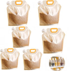 6pcsFood Storage Bags, Grain Moisture-proof Sealed Bag,Stand Up Food Bags Large Reusable Sealed Bag with Handle and Cap BPA Free (2.5LX3+5LX3)