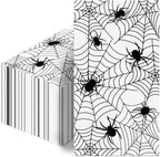 100 PCS Halloween Napkins - Spider Webs Design, Cocktail Disposable Paper Napkins, Decorative Dinner Hand Napkin for Festival Birthday Party Decoration