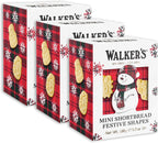 Walker’s Snowman Shortbread Cookies, 15.9 oz, 3 Boxes, Includes an Assortment of Mini Festive-Shaped Christmas Cookies