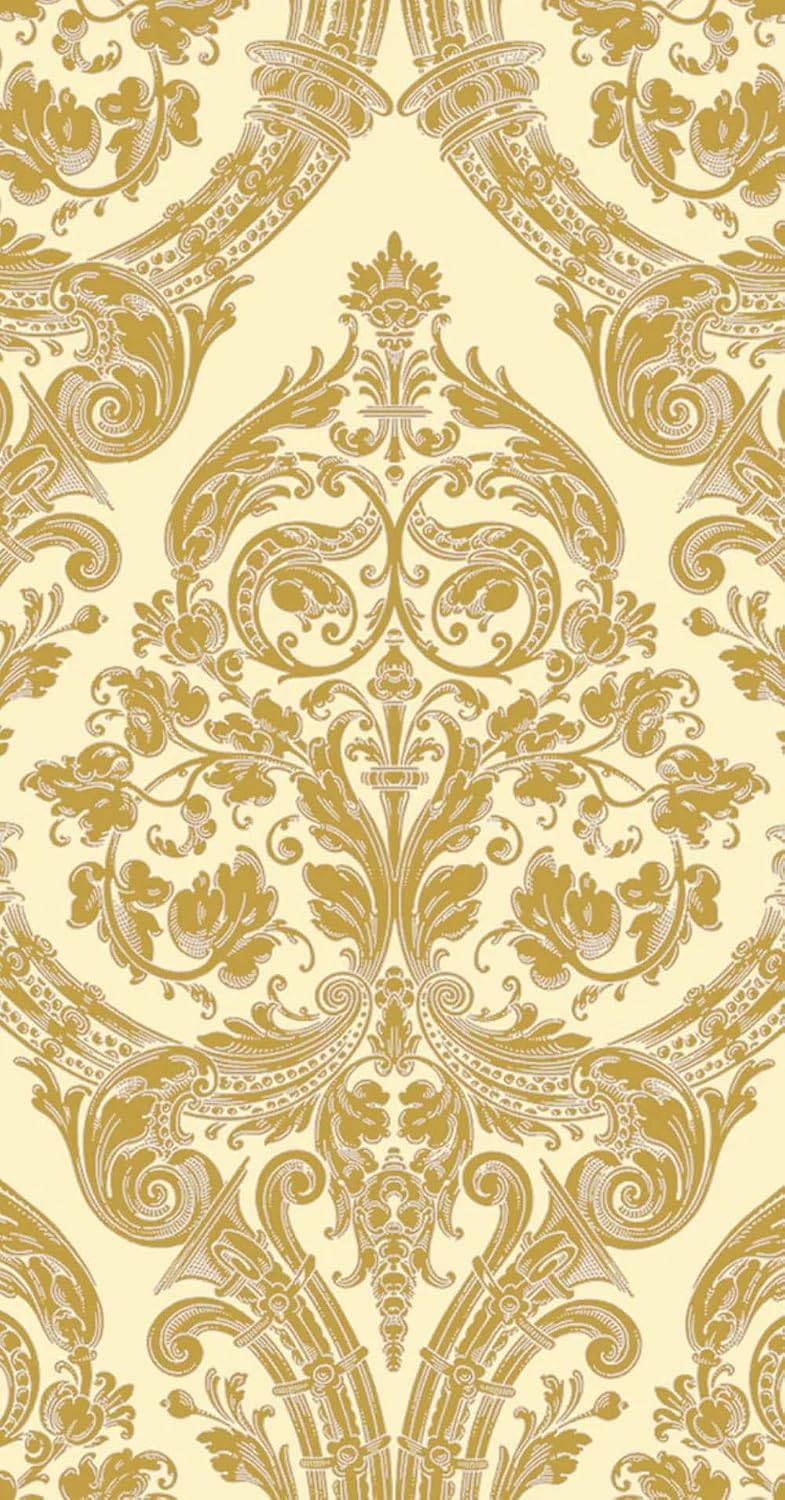 IHR Ideal Home Range Dinner Napkins Disposable 3-Ply Paper Hand Towels, 8.5" x 4.5", Grandeur (Cream/Gold), 16-Count