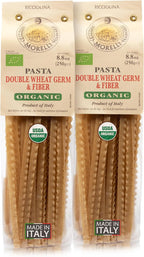 Morelli Mafalda Pasta, High Fiber Mafaldine Pasta, Imported from Italy (Ricciolina, Reginette With Bran and Double Wheat Germ) - 8.8 oz / 250 g (Pack of 2)