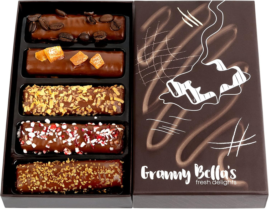 Granny Bellas Easter 5 Chocolate Covered Wafers for Girlfriend, Boyfriend, Him, Her Gift Basket, Spring Treats Hamper Stuffer, Prime Dairy Chocolate Cookie Gifts Baskets, Cake Delivery Christmas Holiday Thanksgiving