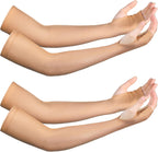 Coume 2 Pairs Elderly Skin Protection Sleeves Arm Protector for Thin Skin Bruising for Men Women(Elegant Style,Medium)