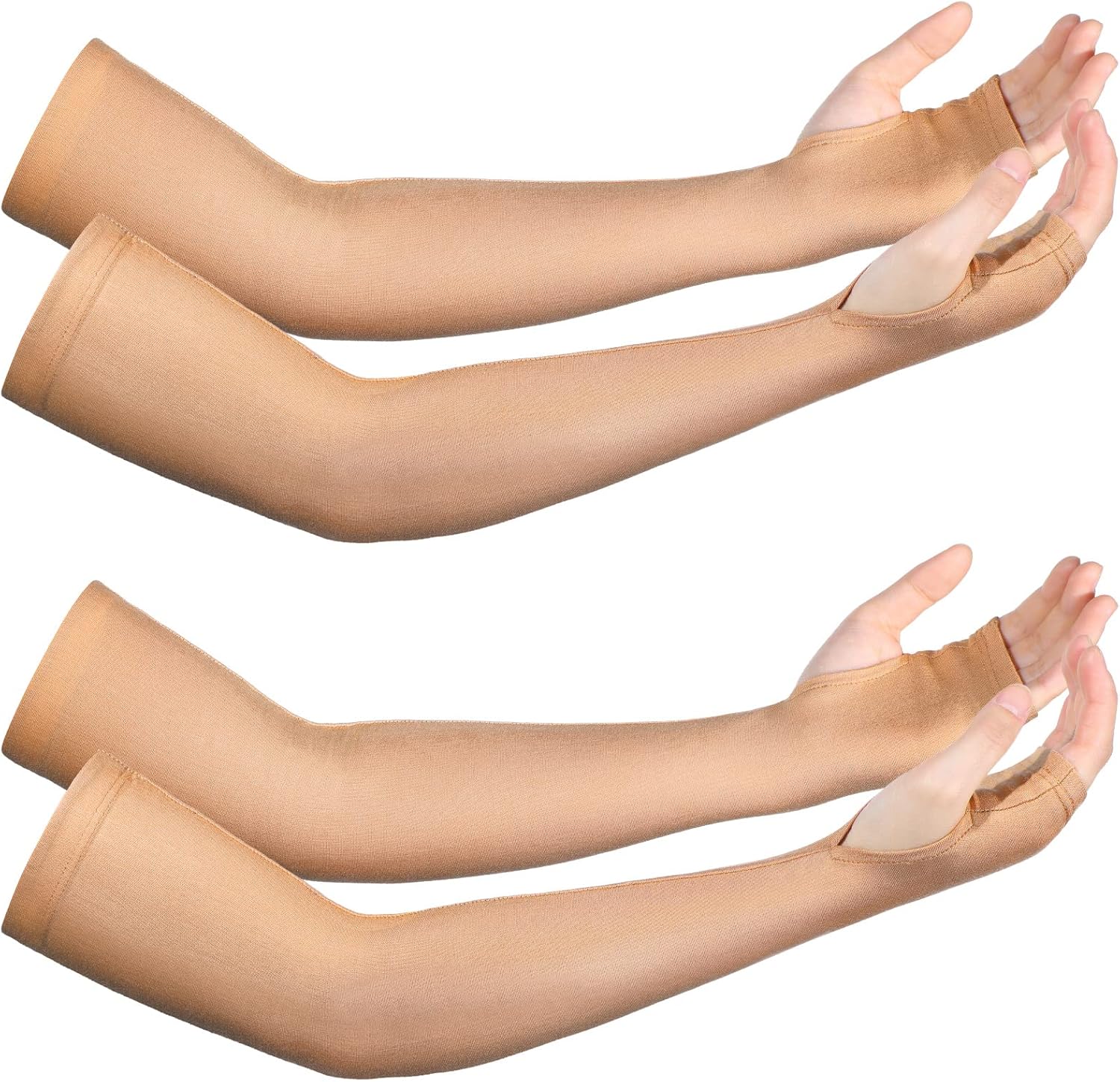 Coume 2 Pairs Elderly Skin Protection Sleeves Arm Protector for Thin Skin Bruising for Men Women(Elegant Style,Small)