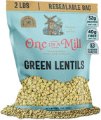 ONE IN A MILL Green Lentils 2LB Bulk Resealable Bag | For Soup, Stews, & Curries | All-Natural Plant-Based Protein | OU Kosher