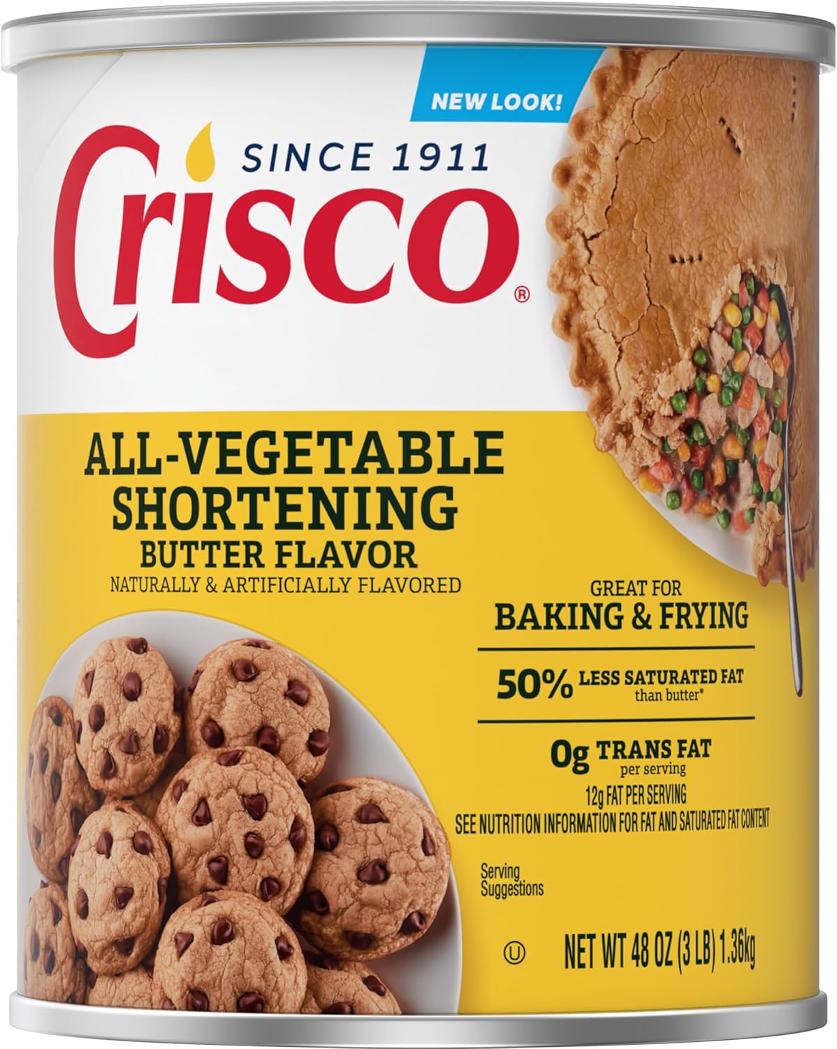 Crisco Butter Flavor All-Vegetable Shortening, 48 Ounce