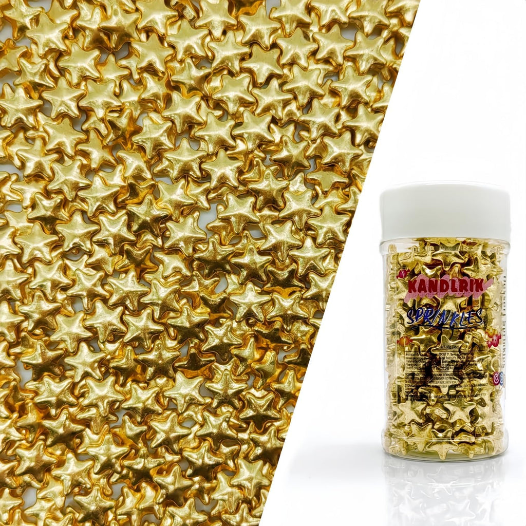 10mm Super Gold Stars Sprinkles Edible Stars Cake Decorating Stars Cake Decorations Cupcake Toppers Cookie Decorating Perfect for Cakes,Cupcakes,Desserts Toppings 3OZ