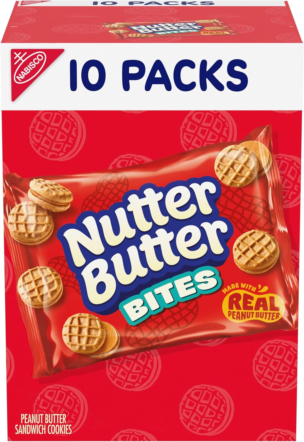 Nutter Butter Bites Peanut Butter Sandwich Cookies, 10 Snack Packs