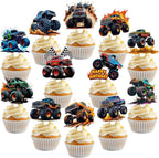 Monster Truck Birthday Decorations 48 Pcs Monster Truck Cupcake Toppers