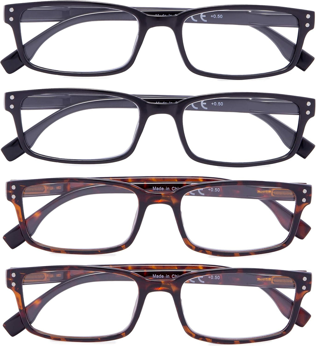 4 Pack Vintage Reading Glasses Men Comfort Readers Women Reading Eyeglasses