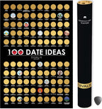 100 Dates Scratch off Bucket List Poster - Large Scratching Poster for Adventure Couple - Things to Do Bucket List for Couple - Things to Do Scratchable List - Motivational Achievements Checklist