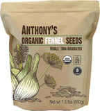 Anthony's Organic Fennel Seeds, 1.5 lb, Whole Seeds, Non-Irradiated, Gluten-Free, Non-GMO