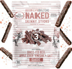 Brooklyn Biltong Naked Skinny Sticks (Naked 8 oz, Pack of 1) - Grass-Fed Biltong Beef Jerky Meat Stick - 14g High Protein Snacks - Premium Air Dried, Paleo, Keto, Gluten Free, Sugar Free - Made in USA