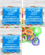 Neon non-Latex 3 Packs 300 counts 5/16inch Heavy Intraoral Elastic Bands Orthodontic Elastics Dental Rubber Bands Made in US (Heavy [6.5oz], 5/16inch, 7.9mm)