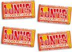 Tony’s Chocolonely Belgian Milk Chocolate Candy Bar With Caramel & Sea Salt, Chocolate Bars for Snacks, Party Favors, or Gifts, 32% Cacao, Made From Quality Fairtrade Cocoa, 4 Bars, 6.35 Oz Each