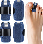 Jutom 4 Pieces Toe Splint Straightener Hammertoe Corrector Brace for Women and Men Broken Toe Support Wrap Covers for Bent, Claw, Crooked Toes (Blue)