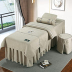 KKLT 4-Piece Massage Table Sheet Set,Massage Table Skirt Salon Bed Cover Breathable for Body Fumigation Physiotherapy Massage-D 185x70cm(73x28inch)
