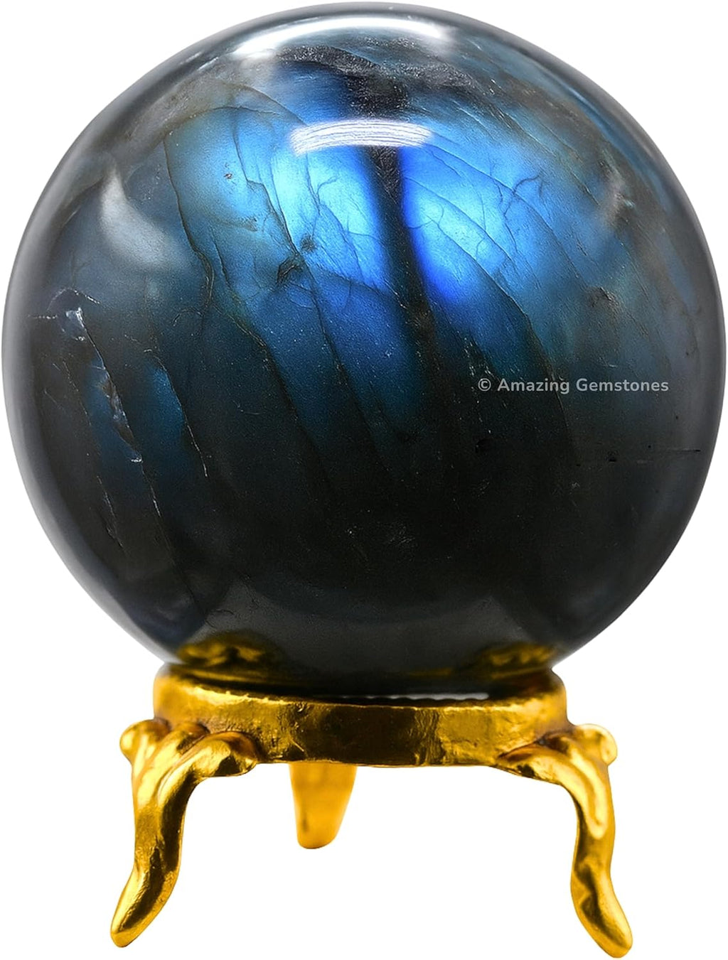 Amazing Gemstone Labradorite Crystal Ball with Stand - 2 Inches Crystal Sphere Meditation Balls for Witchcraft and Decorative Balls