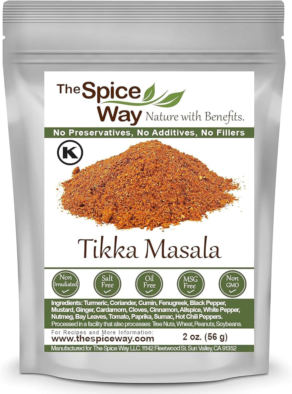 The Spice Way Tikka Masala Spice - An Indian Seasoning Mix for Meat. 20 premium ingredients including turmeric, coriander, cumin, fenugreek and more.(Goda Masala/Gram Masala/Graham) - 2 oz