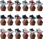 36pcs Sports Skateboard Dessert Cupcake Topper Pick for Sports Shoes Theme Decor Supplies Boys Girls Happy Birthday Party Decorations
