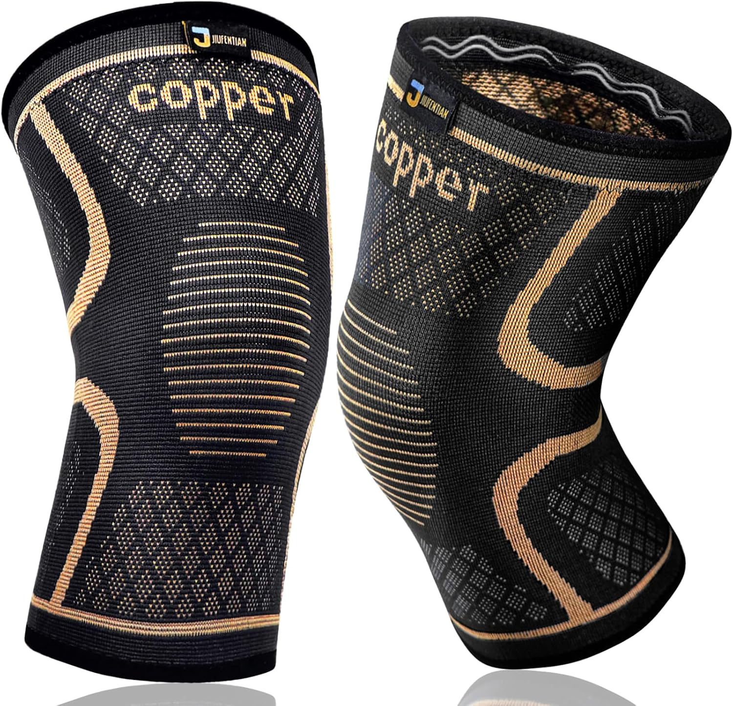 Copper Knee Braces for Men and Women (2 pack) -Knee Supports Copper Compression Knee Sleeve for Knee Pain, Arthritis, Sports and Recovery Support (3X-Large)