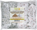 Gourmet Ground Black Pepper and Iodized Salt Single Serve Packets | By Dasher's Spice & Beans | 1000 Each - 2000 Total